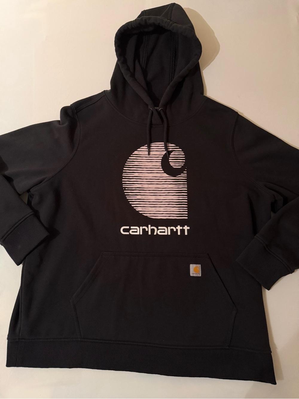 Carhartt Women’s XXL (20) Black Hoodie Heavy Weight Cotton Kangaroo Pocket 0311